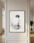 Neutral Woman Figure Canvas Wall Art | Minimalist Vintage Figurative Sketch