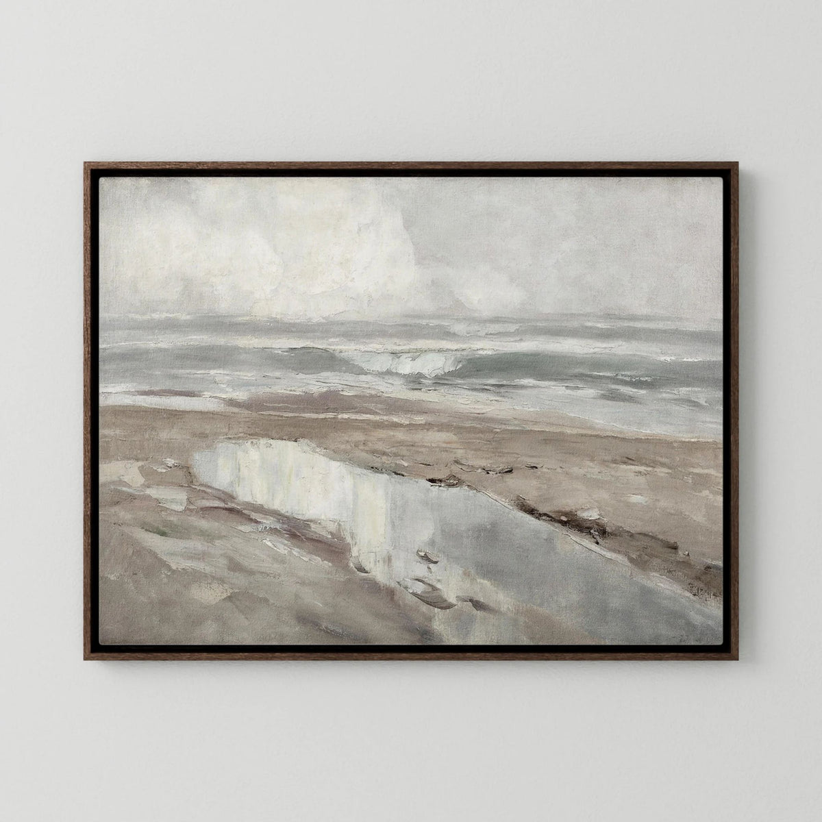 Large Coastal Water Canvas Painting | Beach Landscape Wall Art