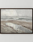 Large Coastal Water Canvas Painting | Beach Landscape Wall Art