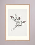 Red Berry Botanical Study Vintage Wall Art Print Oak Nature Freja