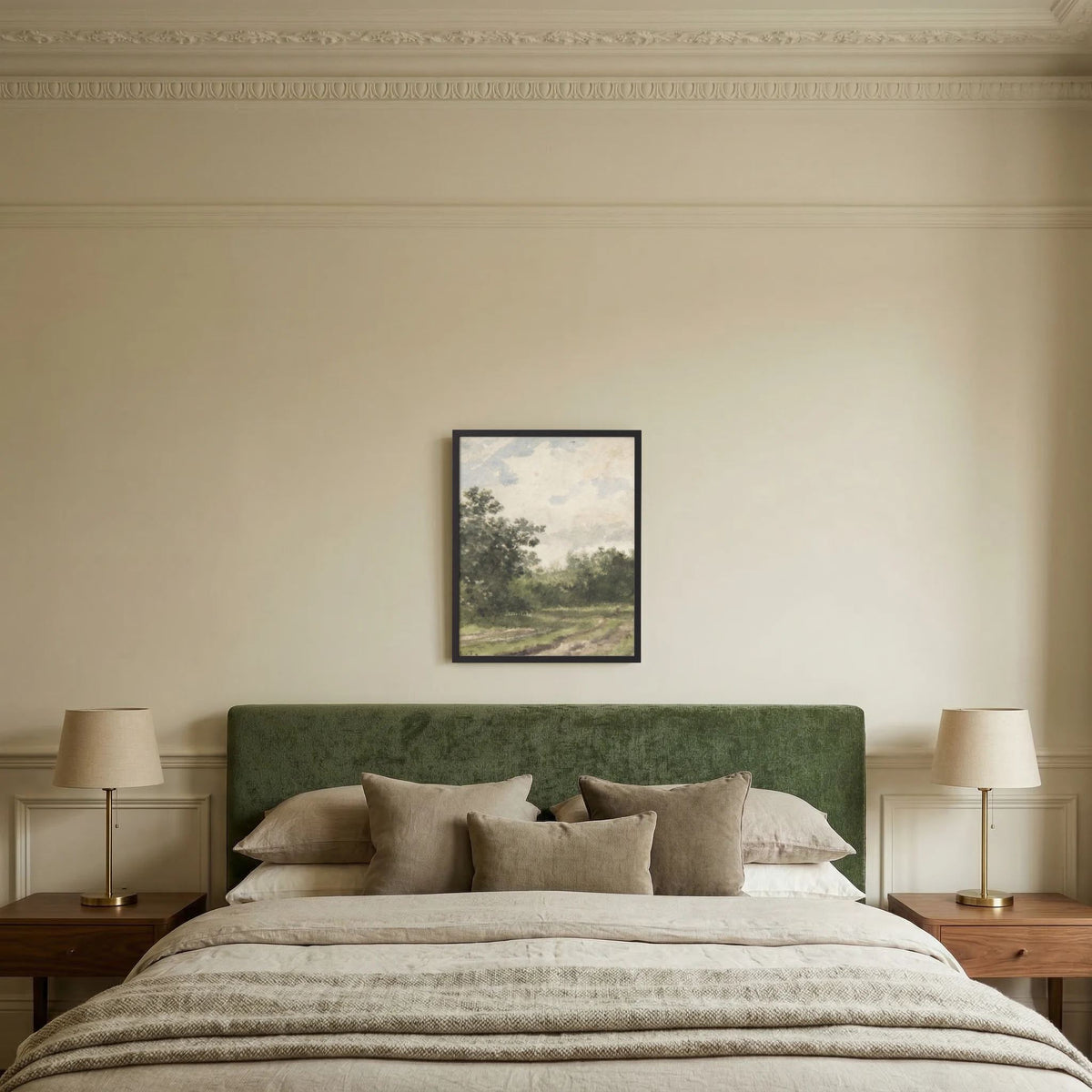 Misty Country Landscape Vintage Wall Art Print