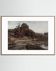Warm Neutral Landscape Art Print | Serene Earth Tone Artwork for Modern Home Oak Dark White