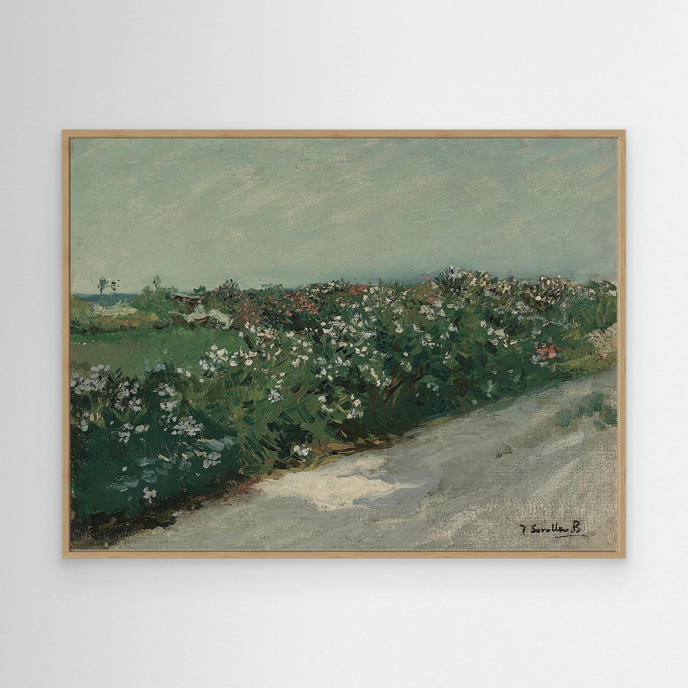 Countryside Road with Flowers | Canvas