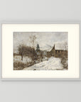 Vintage Snowy Village Art Print