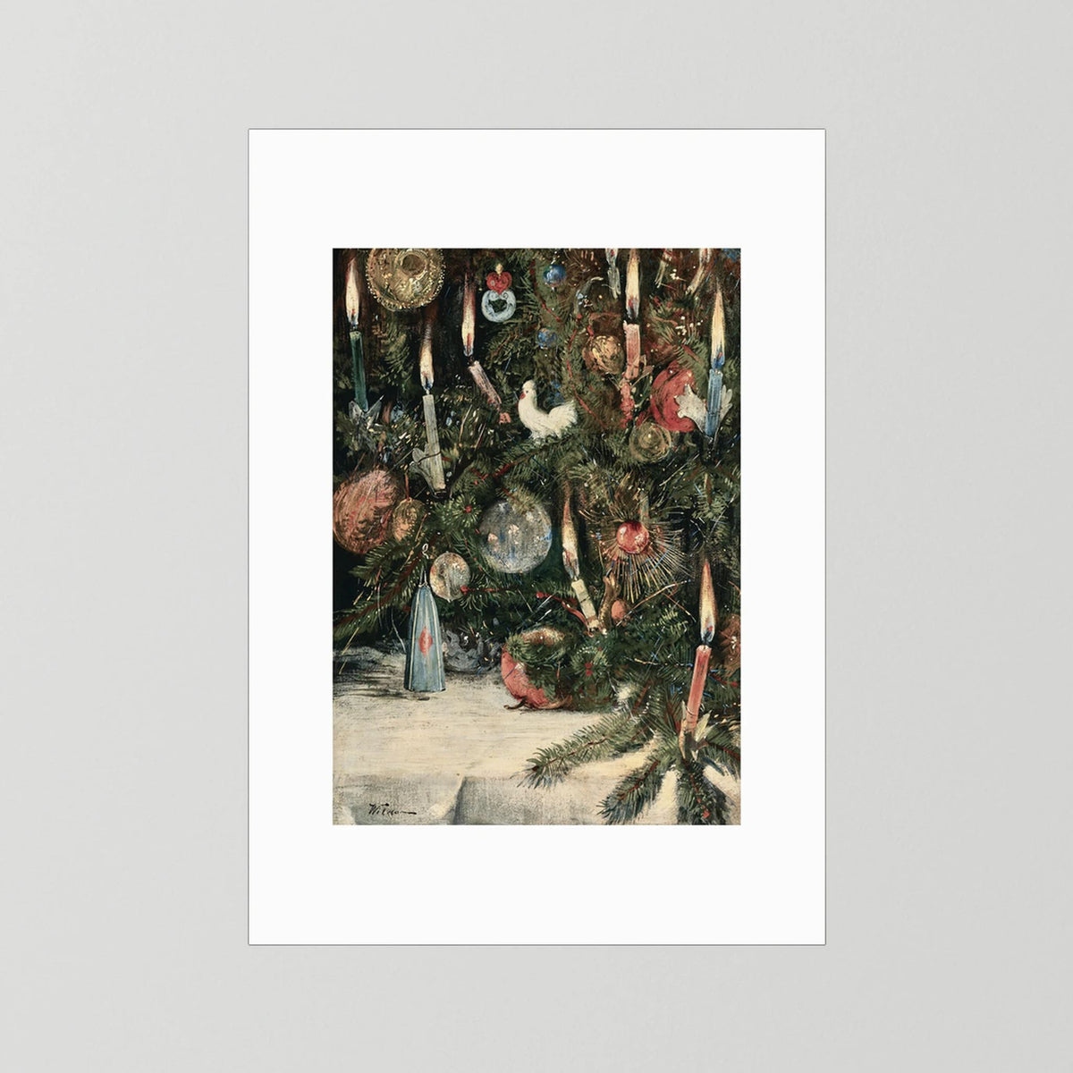 Vintage Christmas Tree Art Print