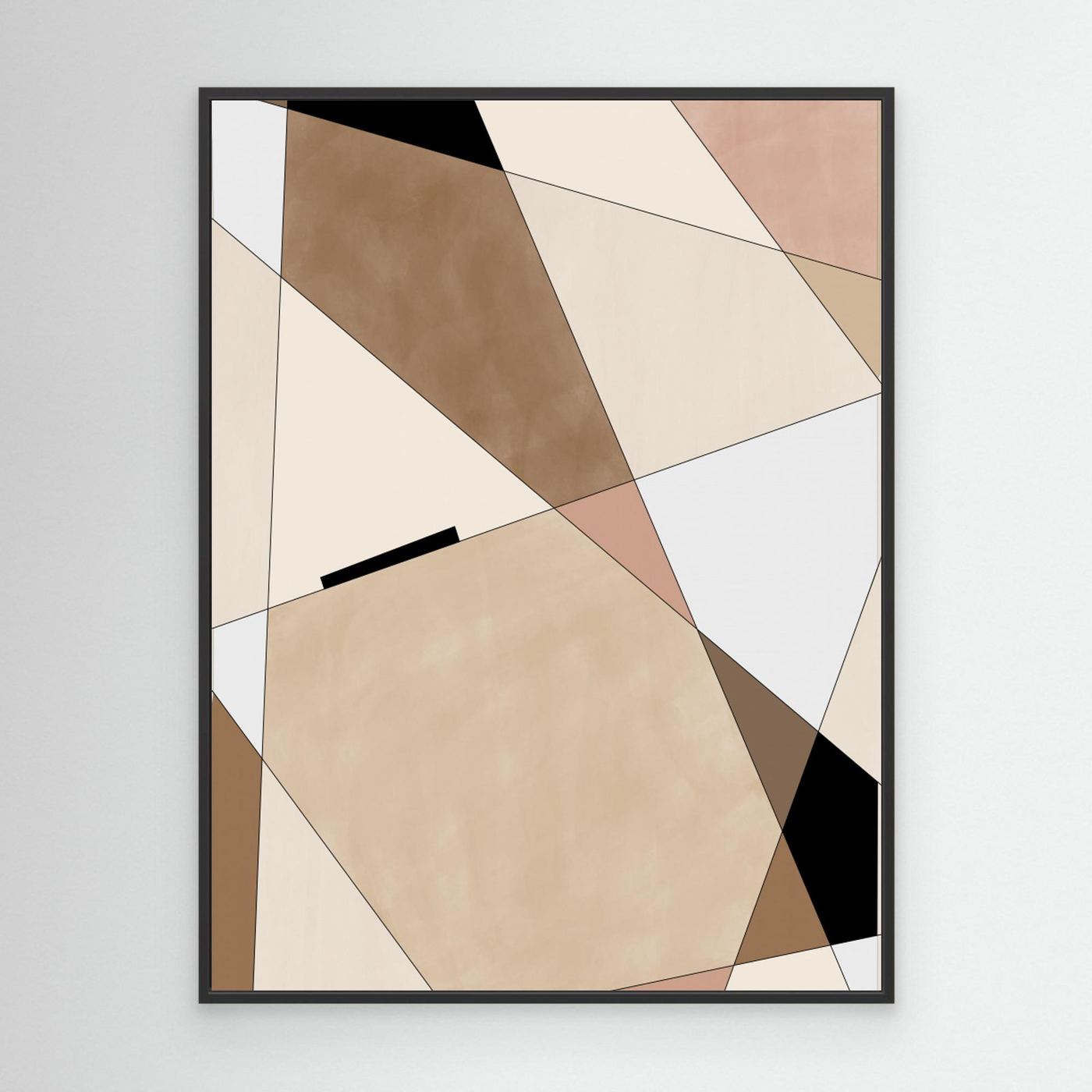 Geometric Beige art No.1 by Elena Ristova