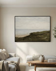 Neutral Coastal Landscape Canvas Wall Art | Vintage Seaside Nature Painting