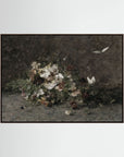 Moody Vintage Floral Canvas Wall Art | Dark Botanical Still Life Painting