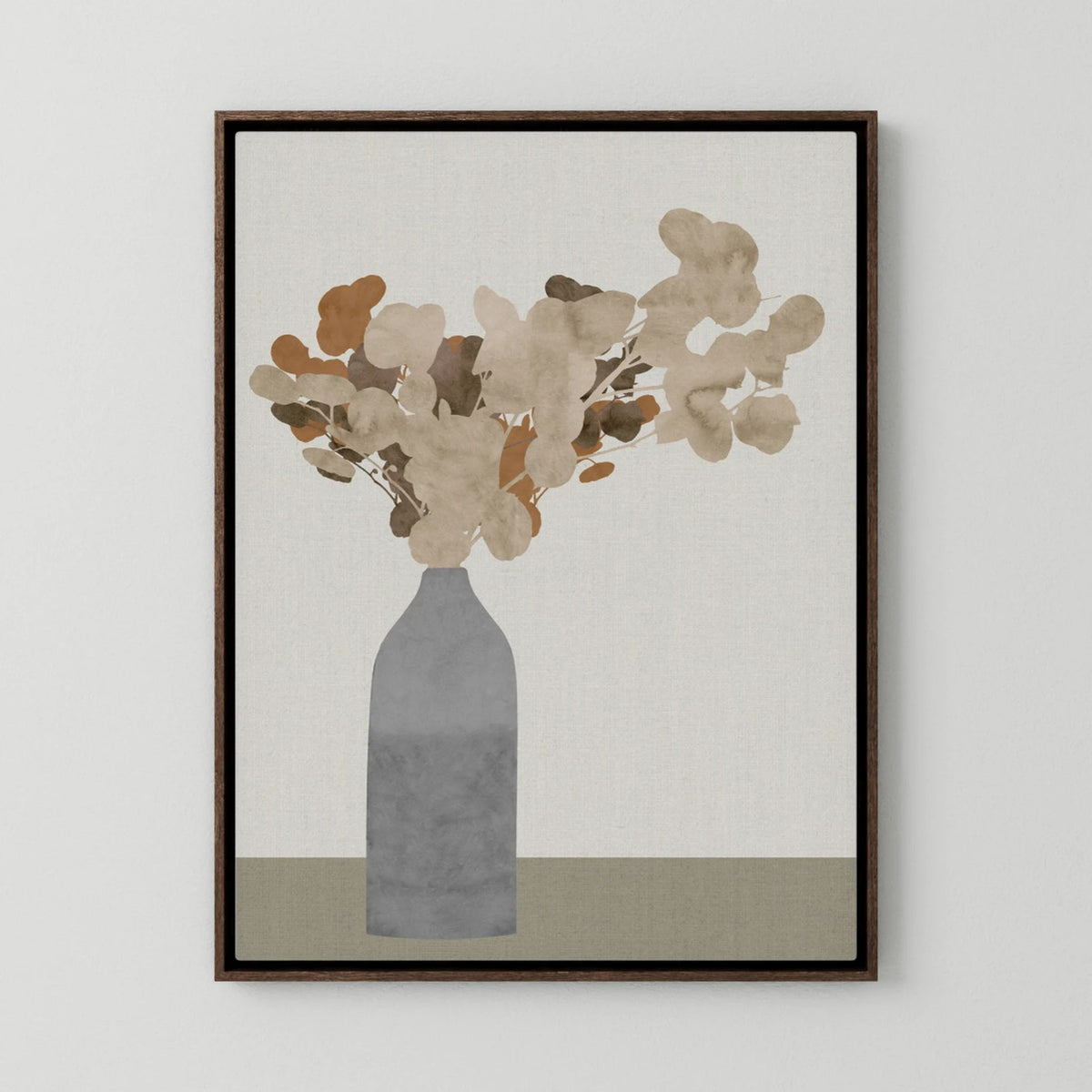 Rust Brown Dried Flowers In Vase On Table 1 Jpg by Cartissi