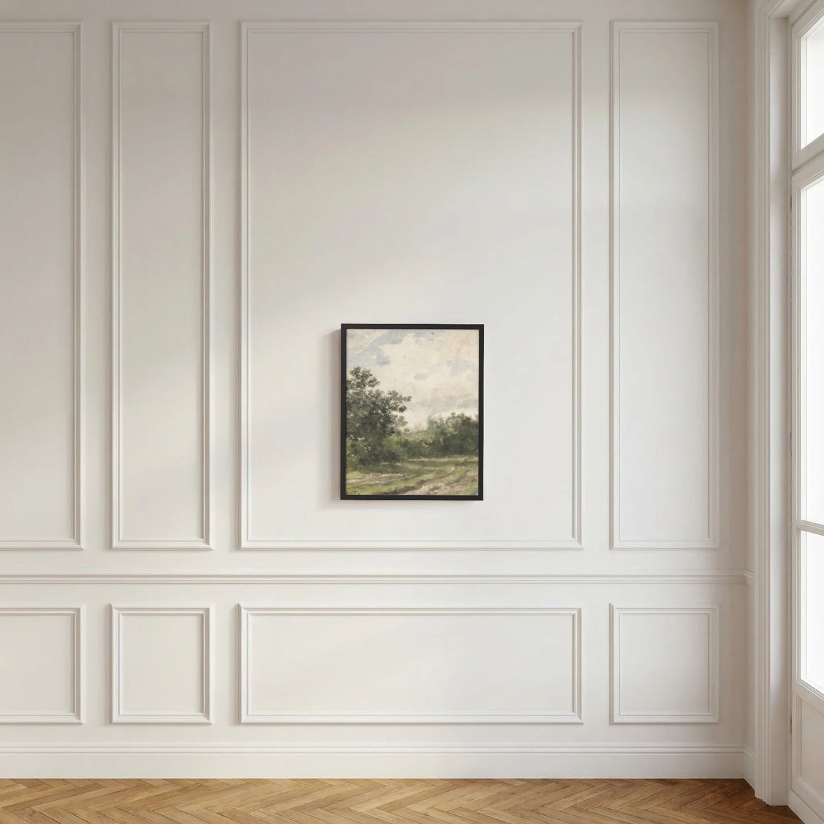 Misty Country Landscape Vintage Wall Art Print