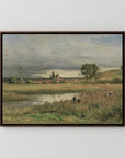 Vintage French Countryside Pond Landscape | Canvas