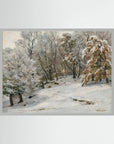 Vintage Snowy Forest Landscape Art Print
