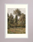 Woodland Landscape Vintage Wall Art Print White Wood Freja