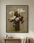 Vintage Wildflower Canvas Wall Art | Rustic Floral Still Life Painting
