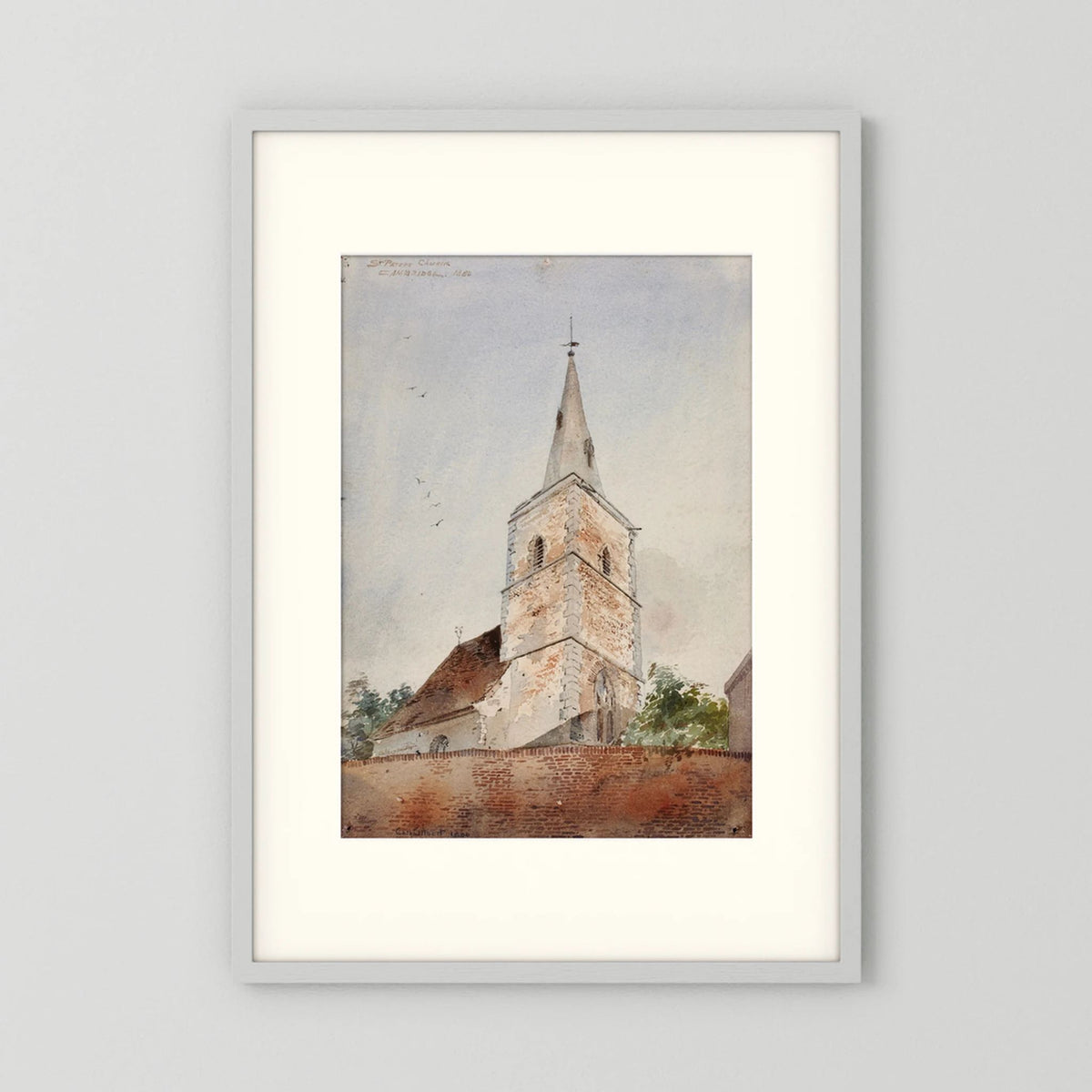 Old World Church Christmas Art Print