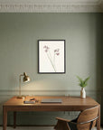 Pink Wildflower Botanical Study Vintage Wall Art Print