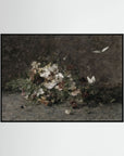 Moody Vintage Floral Canvas Wall Art | Dark Botanical Still Life Painting