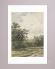 Misty Country Landscape Vintage Wall Art Print No Frame White