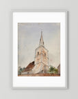 Old World Church Christmas Art Print
