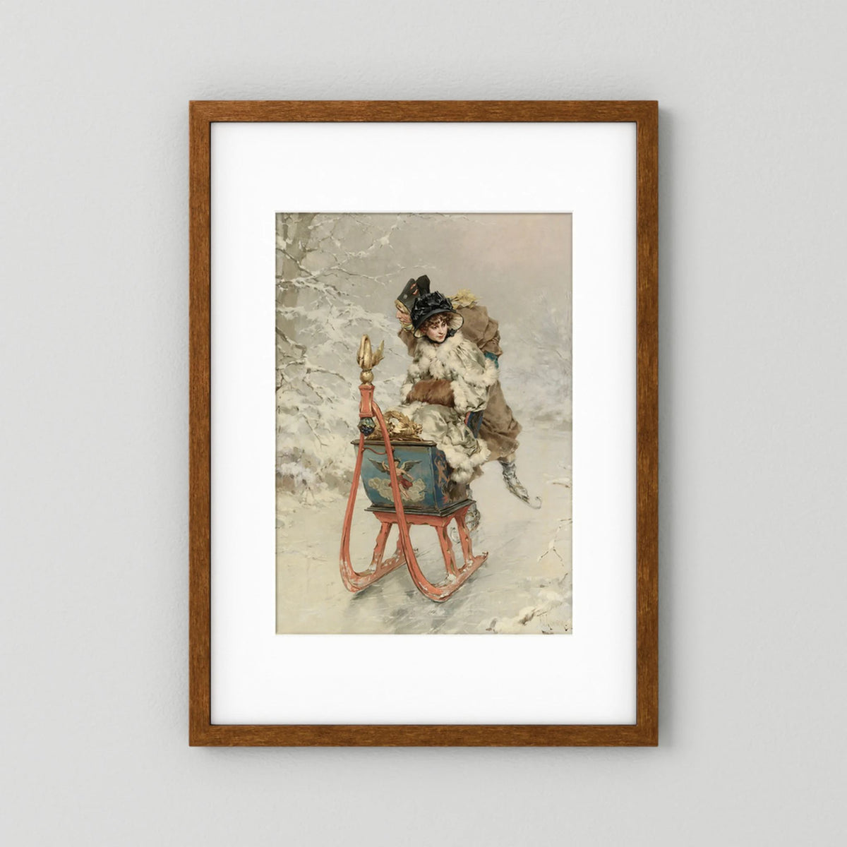 Vintage Winter Sleigh Art Print