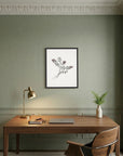 Red Berry Botanical Study Vintage Wall Art Print