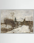 Vintage Snowy Village Art Print