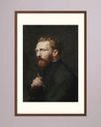 Moody Artist Portrait Vintage Wall Art Print Oak Dark Freja