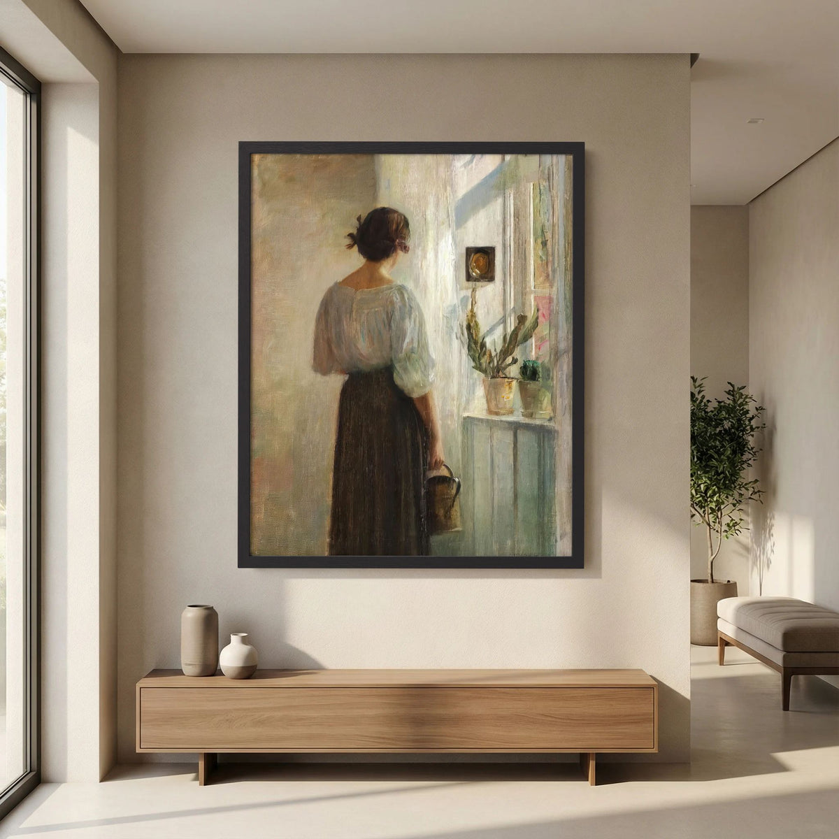 Woman at the Window Vintage Wall Art Print