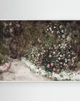 Garden Path Landscape Canvas | Soft Neutral Floral Wall Art White