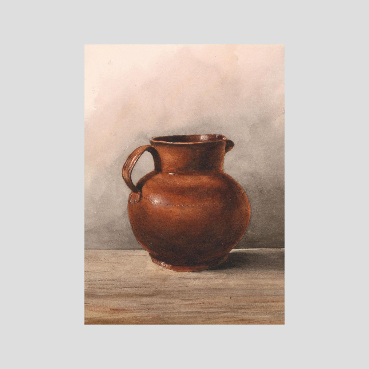 Terracotta Pot Still Life Vintage Wall Art Print No Frame No border