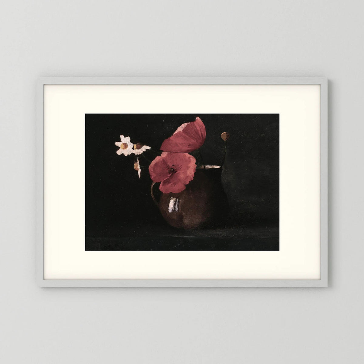 Vintage Red Poppy Still Life Art Print