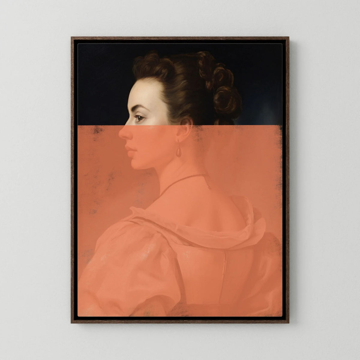 Altered Portrait of Woman Orange Modern Art by The Art Concept