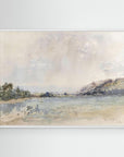 Calm Water Landscape Canvas | Coastal Wall Art for Neutral Home Decor White