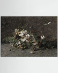 Moody Vintage Floral Canvas Wall Art | Dark Botanical Still Life Painting