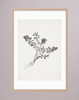 Red Berry Botanical Study Vintage Wall Art Print Oak Nature White