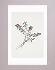 Red Berry Botanical Study Vintage Wall Art Print No Frame White