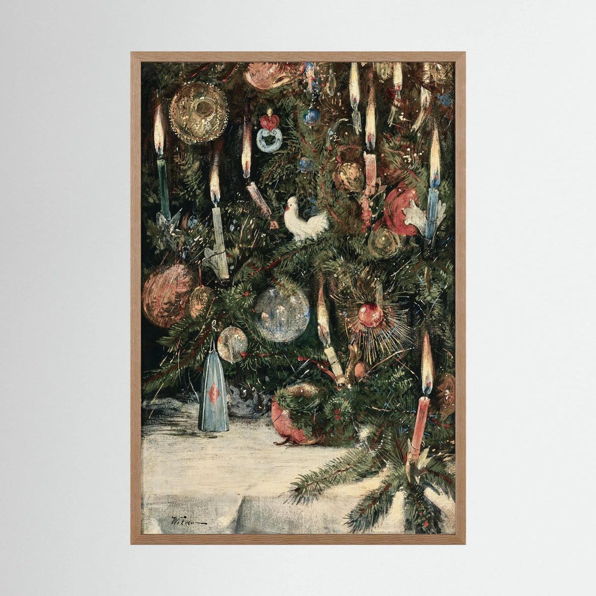 Vintage Christmas Tree Art Print