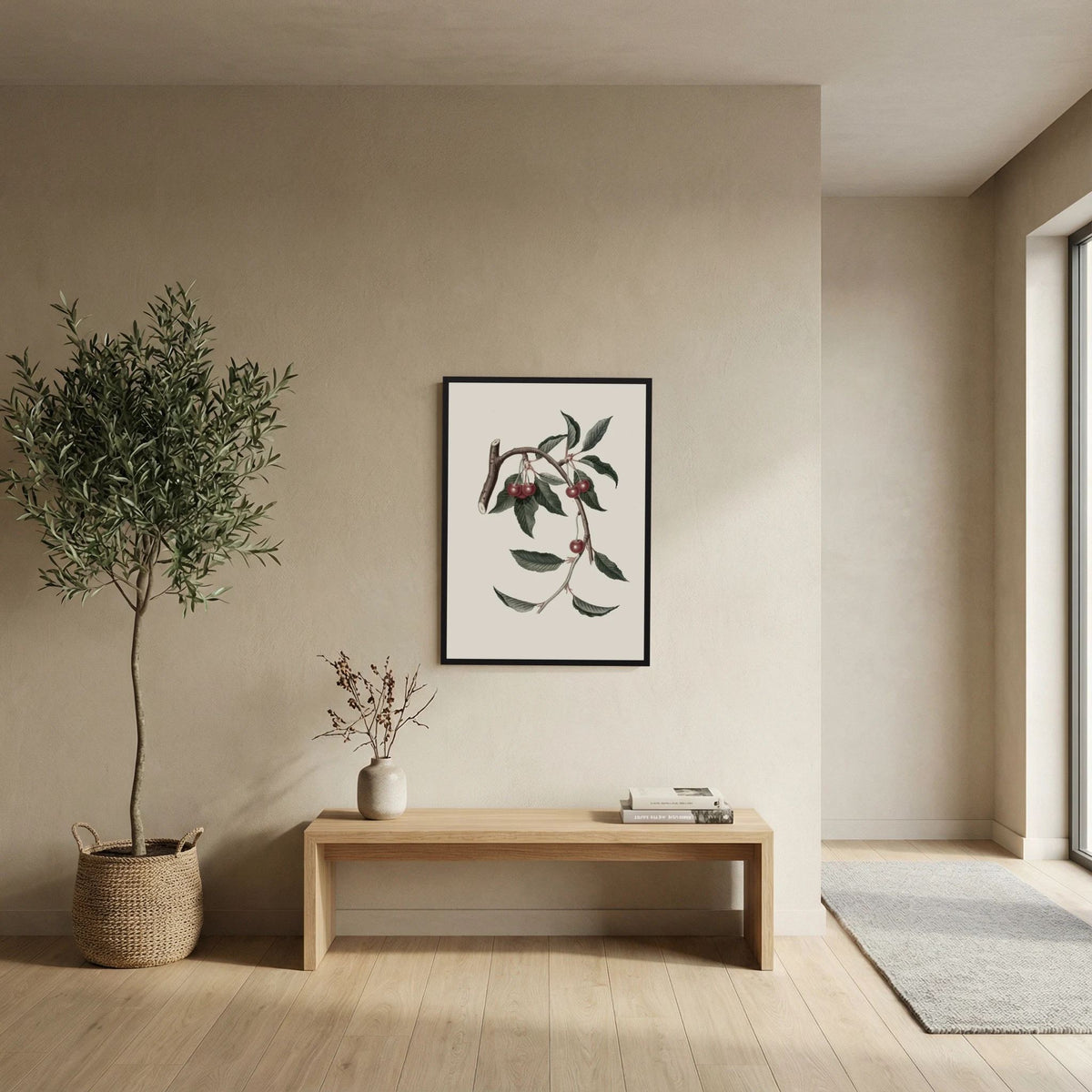 Vintage Cherry Botanical Art Print