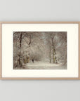 Vintage Snowy Woodland Art Print Oak Nature Freja