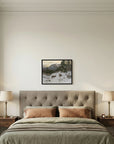 Vintage Deer in Snowy Mountains Art Print