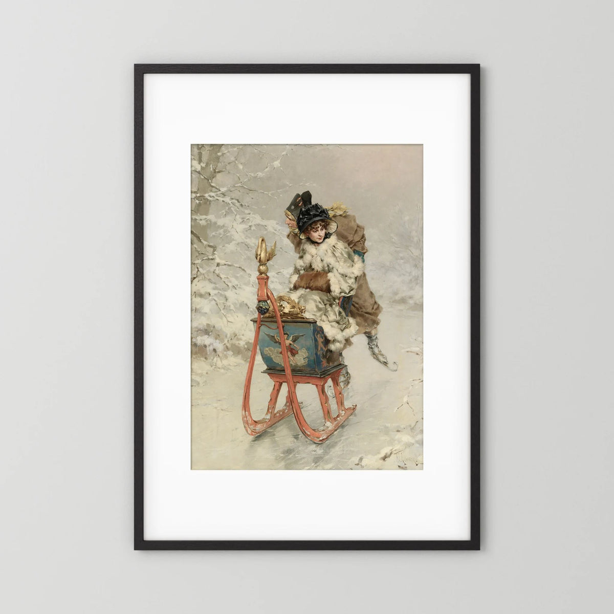 Vintage Winter Sleigh Art Print