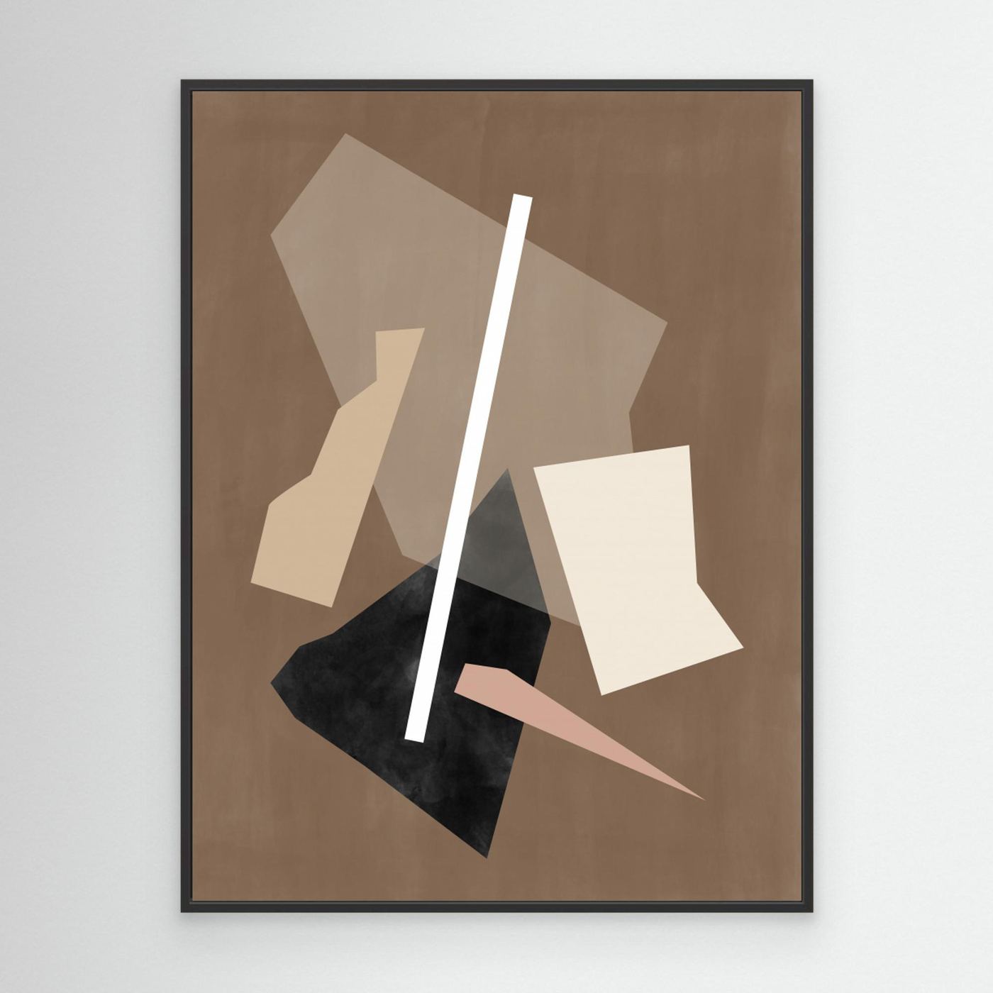 Brown Paper Cuts Painting by Elena Ristova Black