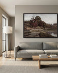 Warm Neutral Landscape Art Print | Serene Earth Tone Artwork for Modern Home