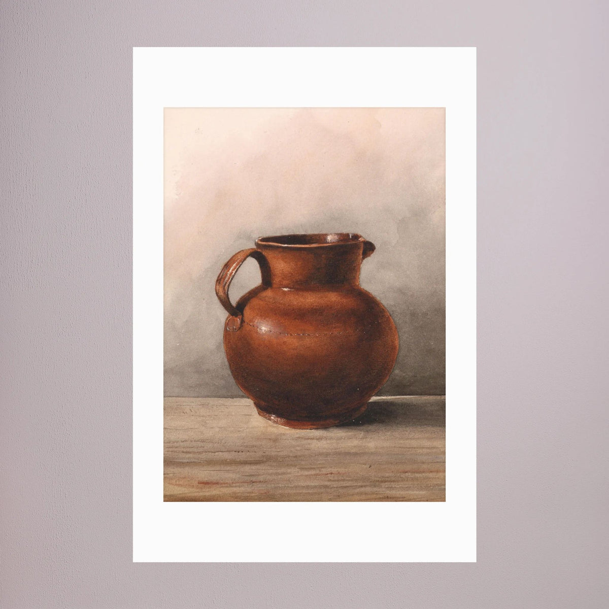 Terracotta Pot Still Life Vintage Wall Art Print No Frame White