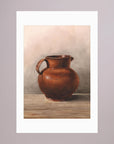 Terracotta Pot Still Life Vintage Wall Art Print No Frame White