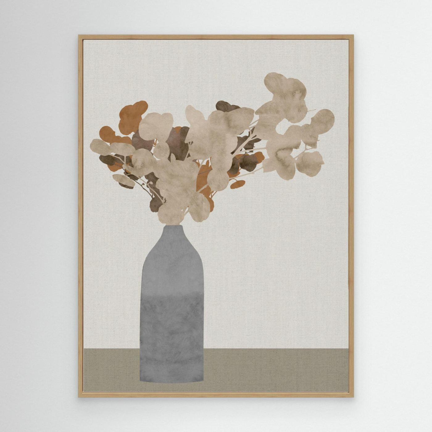 Rust Brown Dried Flowers In Vase On Table 1 Jpg by Cartissi Oak