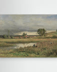 Vintage French Countryside Pond Landscape | Canvas