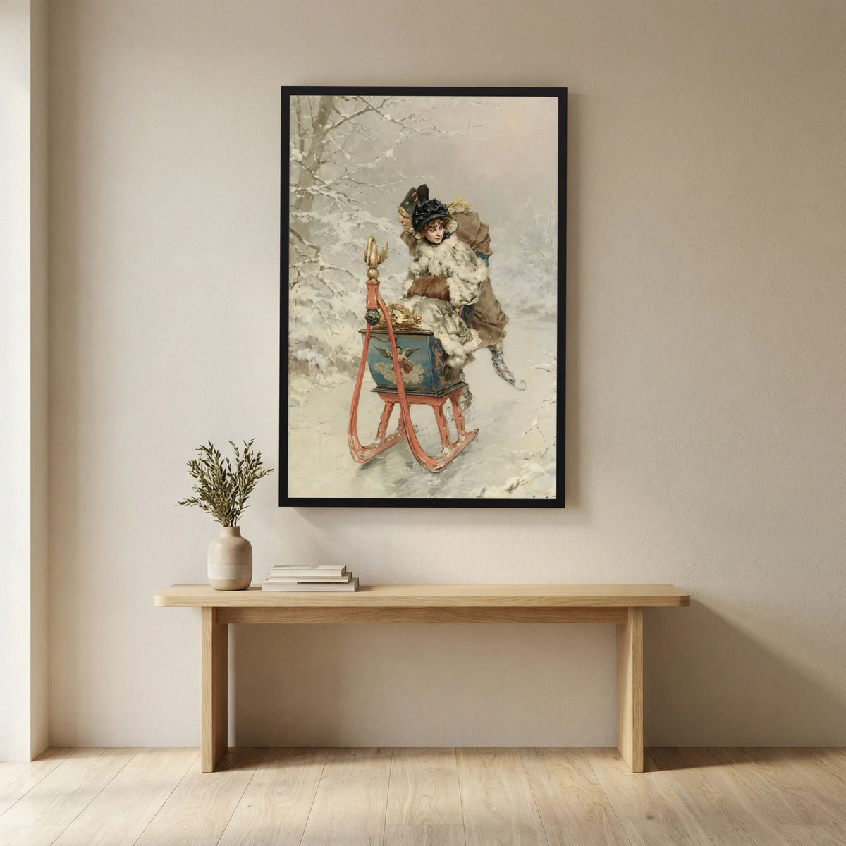 Vintage Winter Sleigh Art Print