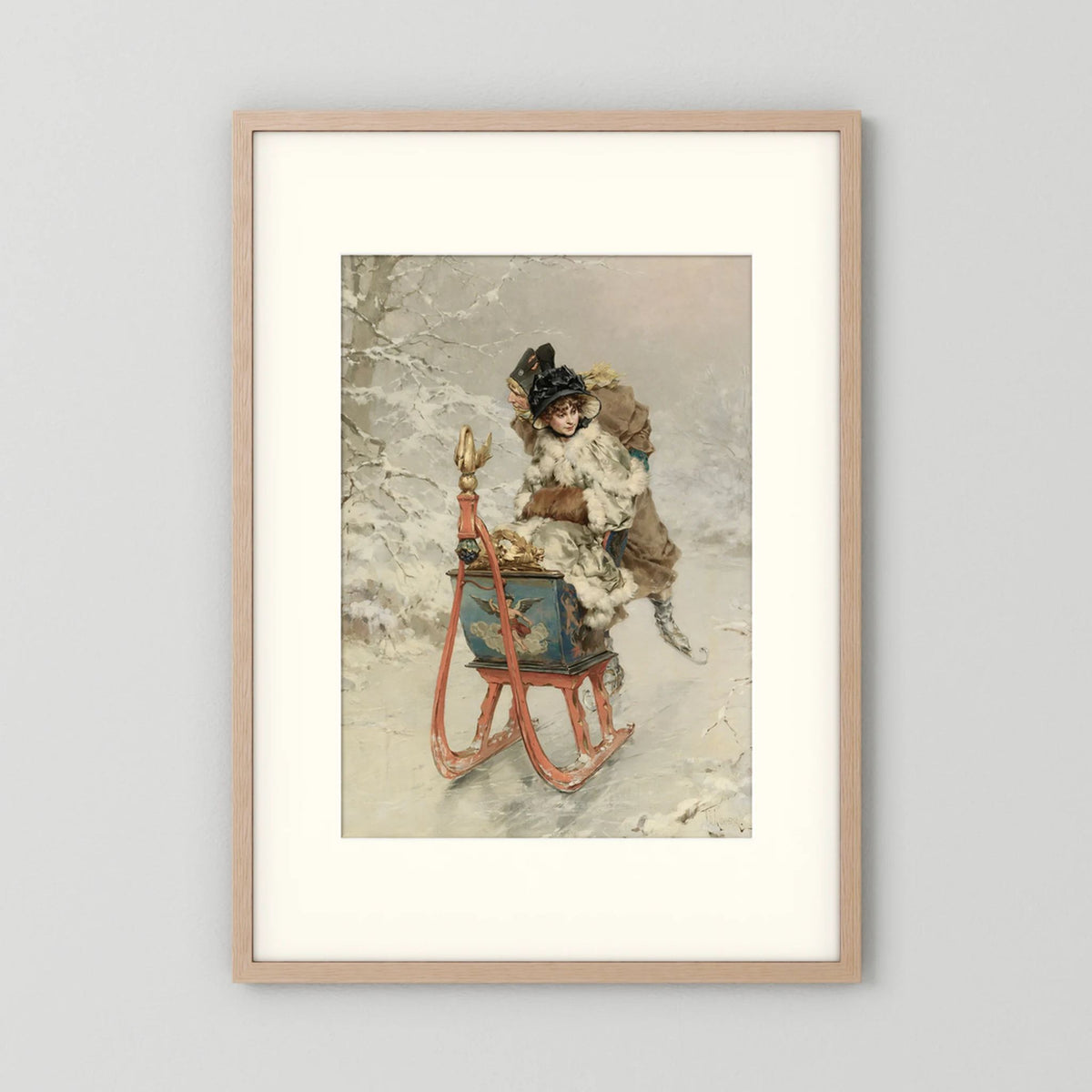 Vintage Winter Sleigh Art Print