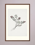 Red Berry Botanical Study Vintage Wall Art Print Oak Dark Freja